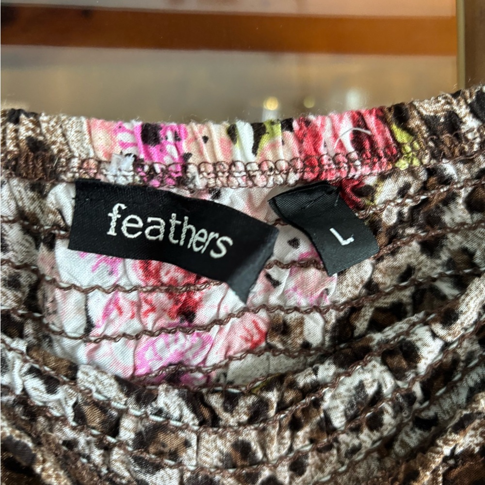 Feathers Pink Floral Leopard Midi Skirt - Picture 3 of 6